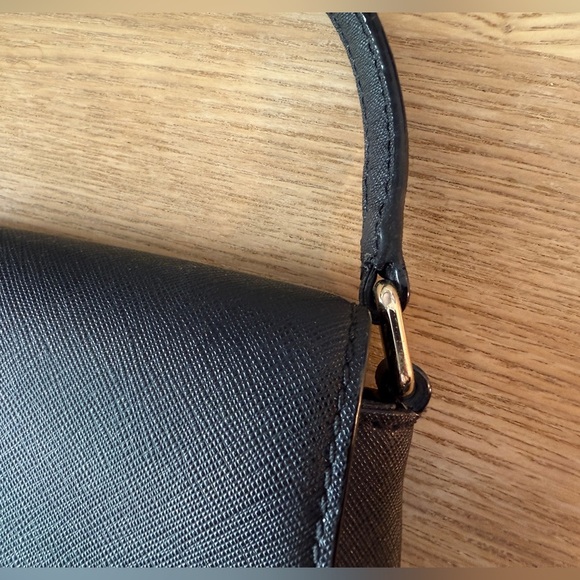 Kate Spade Black Leather Purse Crossbody Satchel Tote Bag Messenger Adjustable - Picture 7 of 14